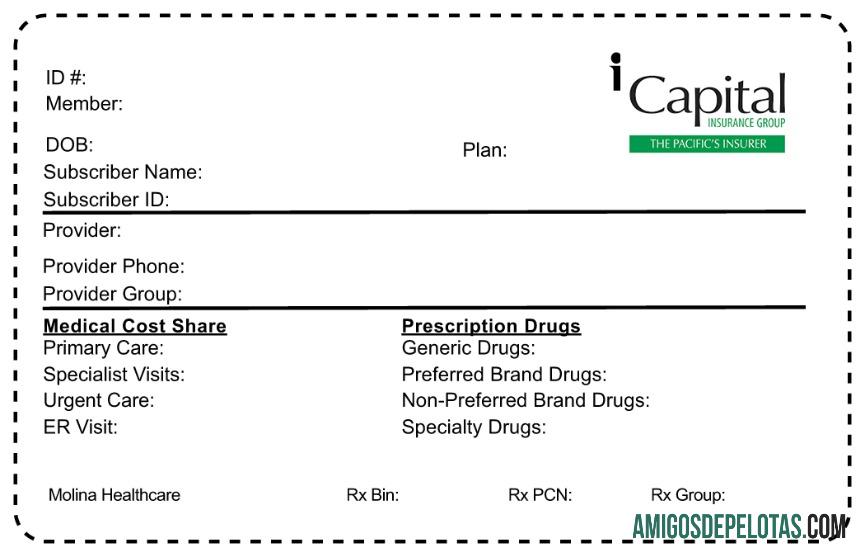 Cartão de seguro saúde das Ilhas Salomão amostra